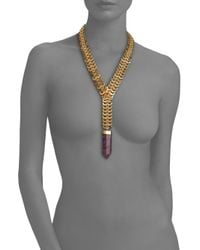 Nest | Metallic Y-neck Amethyst & Chain Necklace | Lyst