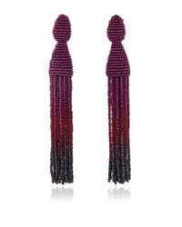Oscar de la Renta | Purple Long Tassel Earrings | Lyst