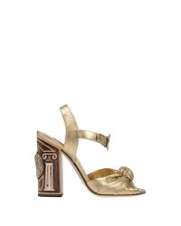 Dolce & gabbana Sandals in Gold | Lyst