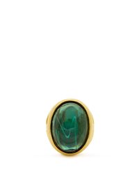 Kenneth Jay Lane | Green Glass Stone Bezel Ring | Lyst