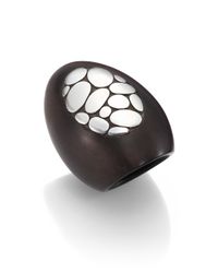 John Hardy | Black Kali Ebony Wood & Sterling Silver Oval Ring | Lyst