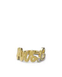Alison Lou | Metallic Customizable White Diamond Mrs. Ring | Lyst