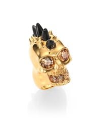 Alexander McQueen | Metallic Skull Horn Ring | Lyst