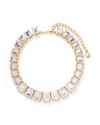 Kenneth Jay Lane | Metallic Baguette Cut Crystal Necklace | Lyst