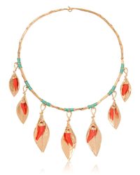 Aurelie Bidermann | Metallic Monterosso Leaves Necklace | Lyst
