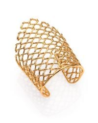 Alexis Bittar | Metallic Miss Havisham Liquid Asymmetrical Barbed Link Cuff Braceletgoldtone | Lyst
