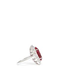 CZ by Kenneth Jay Lane | Red Oval Cut Cubic Zirconia Ring | Lyst