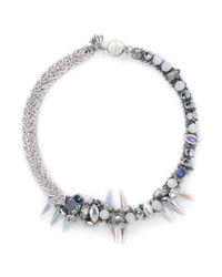 Assad Mounser | Metallic Crystal Vine Spike Necklace | Lyst