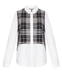 Pixie Market - White Sister Jane Check Blouse - Lyst
