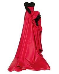 Carolina Herrera | Red Silk Faille Gown with Ribbon | Lyst