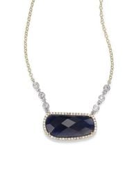 Meira T | Metallic Sapphire, Diamond & 14k Yellow Gold Pendant Necklace | Lyst