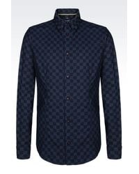 Armani Jeans | Blue Long Sleeve Shirt for Men | Lyst