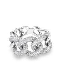 Anne Sisteron - Metallic 14kt White Gold Luxe Diamond Chain Link Ring - Lyst