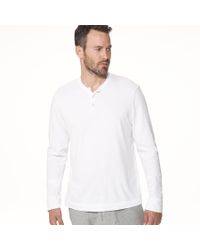 James Perse White Brushed Cotton Henley for men