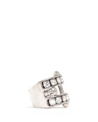 Alexander McQueen | Metallic Stud And Bar Embellished Skull Ring | Lyst