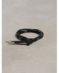 John Varvatos | Black Leather Bracelet With Silver Tips for Men | Lyst