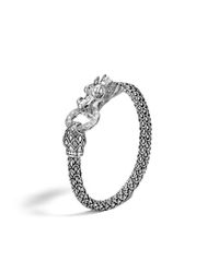 John Hardy | Metallic Legends Naga 6mm Station Bracelet In Silver With Diamonds | Lyst