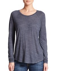 Vince | Blue Space-dye Slub Tee | Lyst
