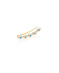 Sydney Evan | Metallic Enamel & 14K Yellow Gold Evil Eye Single Ear Cuff | Lyst