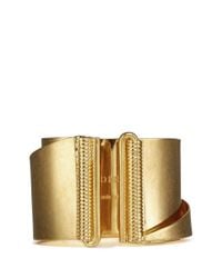 Alexander McQueen | Metallic Slant Cuff | Lyst