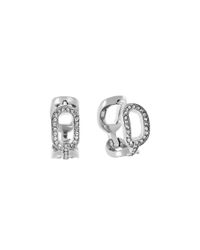 Michael Kors | Silver Frozen Chain Huggie Earrings | Lyst