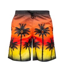 Marcelo Burlon - Orange 'red Palm' Swim Shorts for Men - Lyst