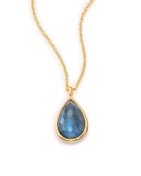 Ippolita | Rock Candy London Blue Topaz, Labradorite & 18k Yellow Gold Doublet Pear Pendant Necklace | Lyst