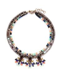 J.Crew | Multicolor Stone Burst Necklace | Lyst