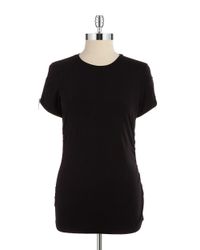 MICHAEL Michael Kors | Black Mesh-yoke Short-sleeve Top | Lyst