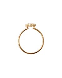 Blanca Monros Gomez | Metallic 14k 3 Stone Solitaire With White Diamonds | Lyst