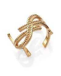 Saint Laurent | Metallic Monogramme Chain Cuff | Lyst
