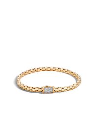 John Hardy | Metallic Dot 4.2mm Bracelet In 18k Gold With Diamonds | Lyst