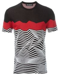 Neil Barrett | Black Angular Stripe Knit Top for Men | Lyst