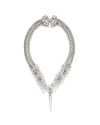Erickson Beamon | Metallic Bullet Pendent Crystals Embellished Chain Necklace | Lyst