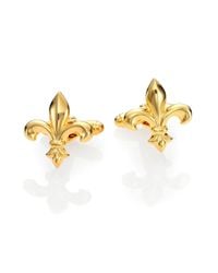 David Donahue | Metallic Gold-plated Fleur De Lis Cuff Links | Lyst