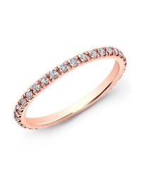 Anne Sisteron - Pink 14kt Rose Gold Diamond Eternity Stacking Ring - Lyst