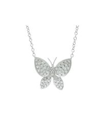 Anne Sisteron - 18Kt White Gold Diamond Butterfly Necklace - Lyst