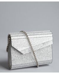 Lyst Jimmy Choo Silver Glitter Resin Candy Convertible Clutch In Jimmy Choo Women S Metallic Silver Glitter Resin Candy Convertible Clutch