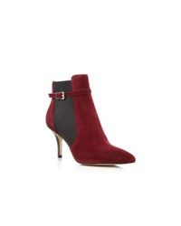 MICHAEL Michael Kors | Red Woods Suede Mid Heel Booties | Lyst