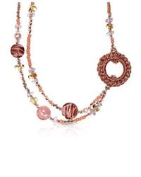 Antica Murrina - Avant Gard 2 Pink Murano Glass Long Necklace - Lyst