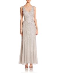 Aidan Mattox | Silver Sequin V-neck Bridesmaid Gown | Lyst