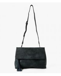 Azalea | Black Flap-Top Leather Cross-Body Bag | Lyst
