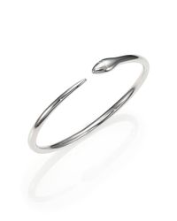 Iam By Ileana Makri | Metallic Grey Diamond & Sterling Silver Tiger Snake Bangle Bracelet | Lyst