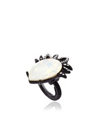 Oscar de la Renta | White Bold Pear Stone Ring With Black Crown | Lyst