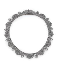 Adriana Orsini | Metallic Statement Pave Crystal Gate All-around Necklace/gunmetal-tone | Lyst