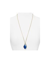 ABS By Allen Schwartz | Metallic Stone Accented Multirow Necklace | Lyst
