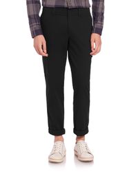 Lacoste | Black Gabardine Cargo Pants for Men | Lyst