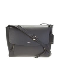 DKNY | Black Leather Messenger Bag | Lyst