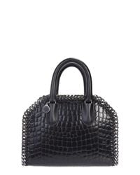 Stella McCartney - Black Snakeskin Effect Mini Falabella Bag - Lyst