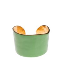 LITTLE WOMAN PARIS - Green Metal And Resin Bangle for Men - Lyst